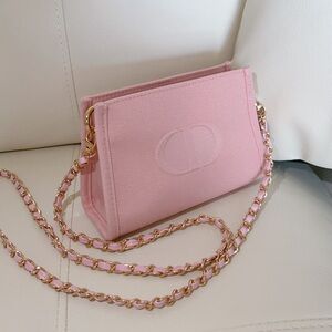 Pink Dior Cosmetic Bag / Chain bags